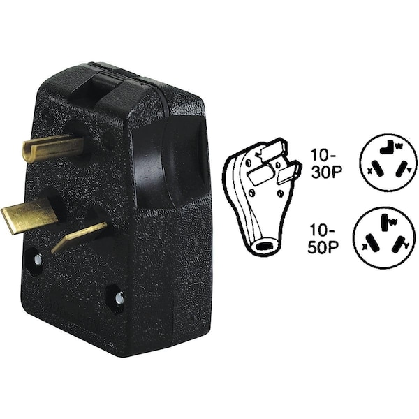 Leviton 30A/50A 250V 3-Wire 3-Pole Range/Dryer Cord Plug - R55-00287-00E