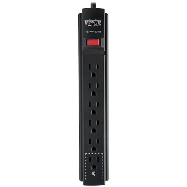 Tripp Lite Surge, 6 Outlet, 15ft cord, 790J, Black - TLP615B