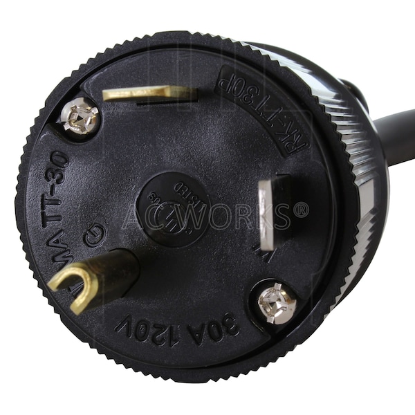 Ac Works 1ft. 30A 125V NEMA TT-30 RV Outlet Extender - STT30PR-012