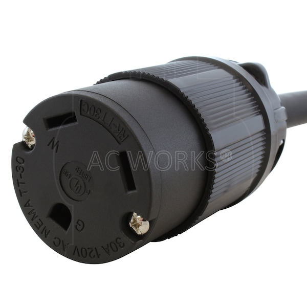 Ac Works 1ft. 30A 125V NEMA TT-30 RV Outlet Extender - STT30PR-012