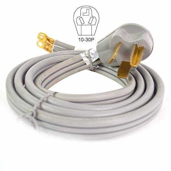 Superior Electric 3-Wire 30 Amp Dryer Cord NEMA 10-30P, SRDT 10AWG/3, 6ft - RVA1560