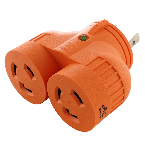 Ac Works Adapter L6-30P 30A 250V 3-Prong Locking Plug to 2 Connectors - ADVL630L630
