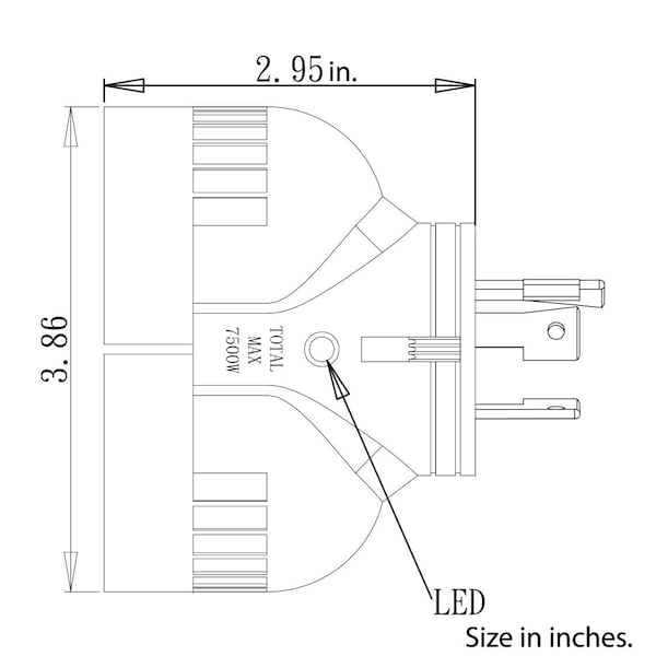 Ac Works Adapter L6-30P 30A 250V 3-Prong Locking Plug to 2 Connectors - ADVL630L630