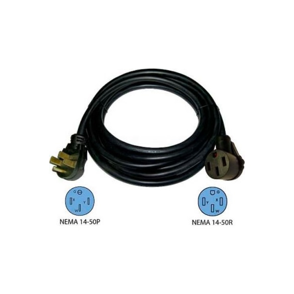 Conntek Conntek, 14307, 50-Ft 50-Amp RV Camp Power Straight Blade Extension Cord, NEMA 14-50P to NEMA 14-50R - 14307**