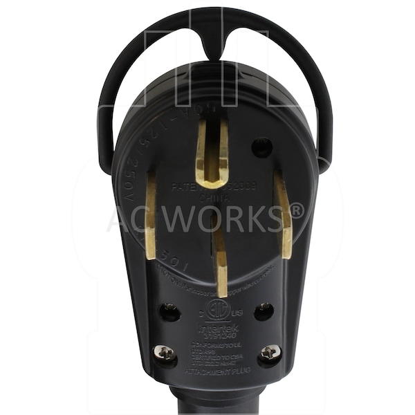 Ac Works 75ft RV 50A NEMA 14-50P to NEMA SS2-50R Detachable Power Supply Cord with Rubber Jacket - S1450M50-RU-075