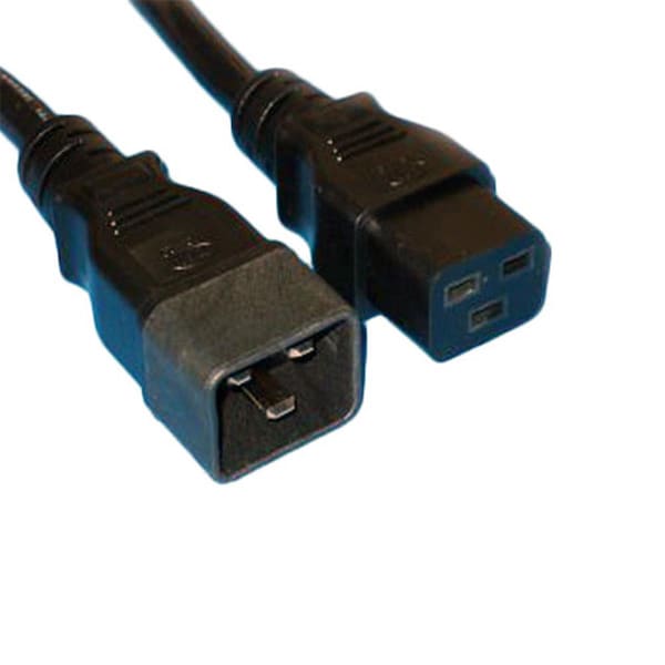 Cable Wholesale 12 AWG C20 to C19 3C Black Power Extension Cord, 20 amp - 6 ft. - 10W3-41206