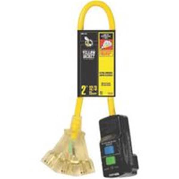 Overtime GFCI GFCI Extension Cord, 12 AWG, 12/3, 2 ft - OV2630483