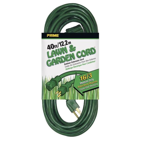 Prime SJTW Extension Cord, 16 AWG, 16/3, 40 ft - EC880628