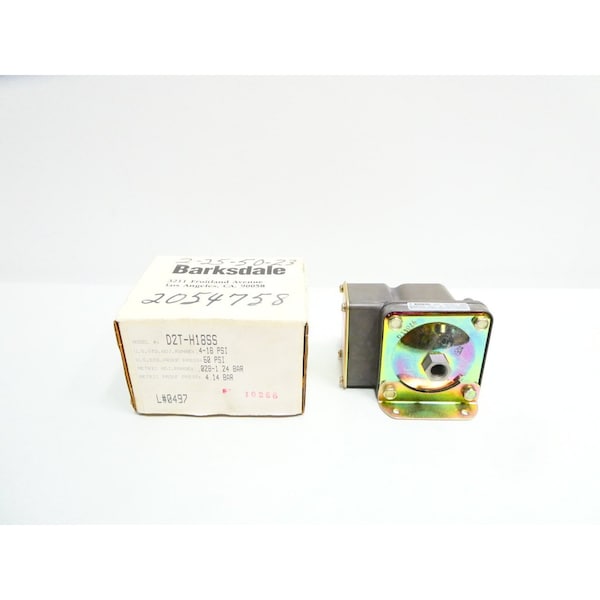 Interruptor de presión Barksdale 1/4IN 0.4-18PSI 125-480V-AC - D2T-H18SS