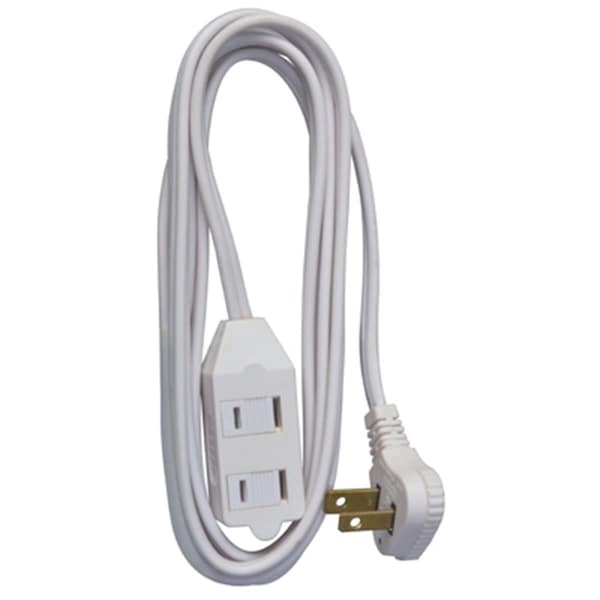 Virtual 09419ME 11 ft. White Vinyl Low Profile Cube Tap Extension Cord - VI567364
