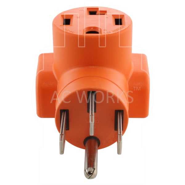 Ac Works 14-50P 50 Amp 4-Prong Plug to 14-30R 4-Prong Dryer Outlet - AD14501430