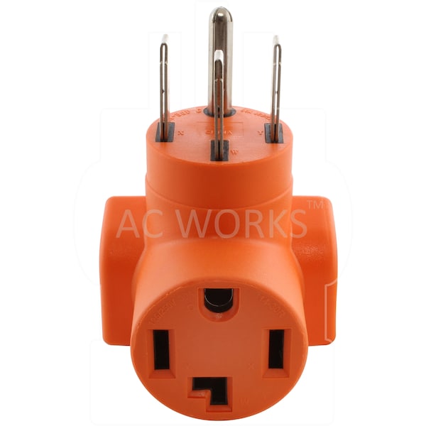 Ac Works 14-50P 50 Amp 4-Prong Plug to 14-30R 4-Prong Dryer Outlet - AD14501430