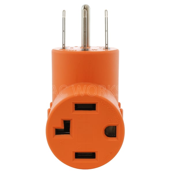 Ac Works 14-50P 50 Amp 4-Prong Plug to 14-30R 4-Prong Dryer Outlet - AD14501430