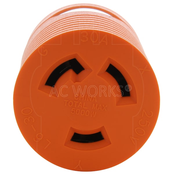 Ac Works Plug Adapter L6-20P 20A 250V Male Plug to L6-30R 30A Female Connector - ADL620L630