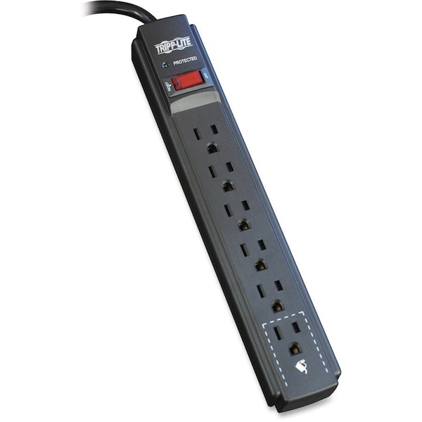 Tripp Lite Surge Protector, 790 Joules, 6-Outlet, 6' Cord, Black - TRPTLP606B