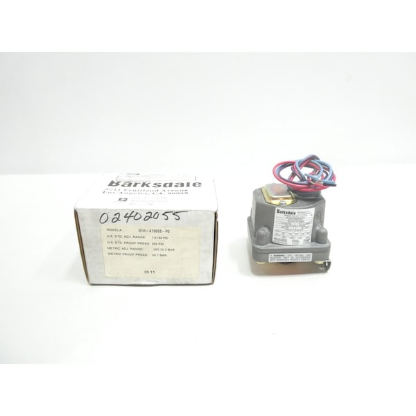 Interruptor de presión Barksdale 1.5-150 Psi 125/250/480V CA - D1H-A150SS-P2