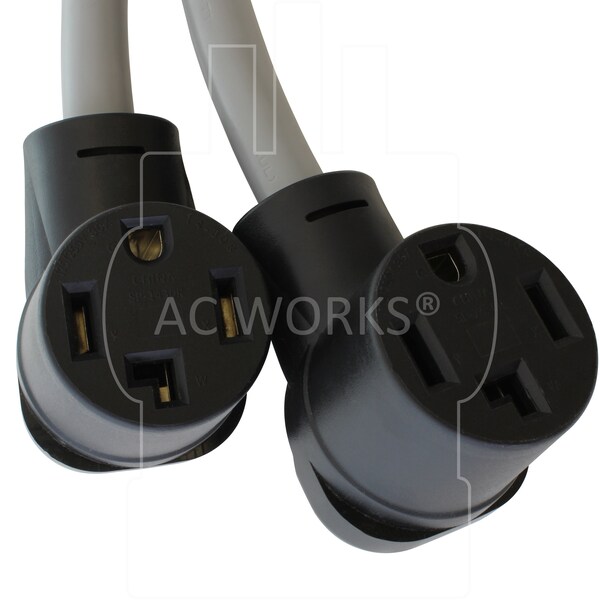 Ac Works 30A 125/250V NEMA 14-30 4-Prong Dryer Plug to Two NEMA 14-30 4-Prong  Dryer Connections With Switch - EVY1430SW-036