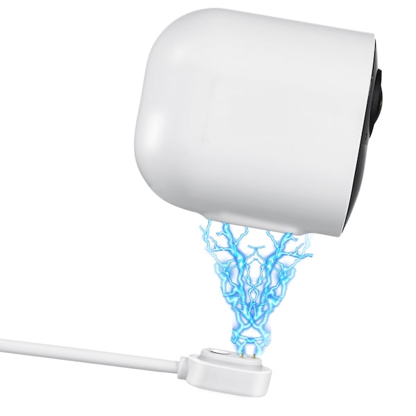 Wasserstein Charging Cable, 25ft, with Adapter, Weatherproof, for Arlo Ultra/Ultra 2/Pro 3/Pro 4, White, 2PK - ArloUOutCaQC25ft2pkWhtUS