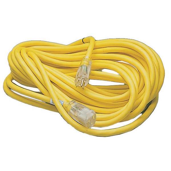 Power First SJTOW Extension Cord, 12 AWG, Outdoor, 12/3, 1 Outlets, 5-15R, Yellow, PVC, 5-15P, 100 ft - 4GAC2