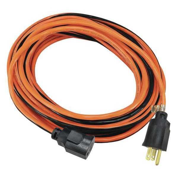 Power First SJTW Locking Extension Cord, 14 AWG, Outdoor, 14/3, 1 Outlets, 5-15R, Orange with Black Stripe, PVC - 52NY20