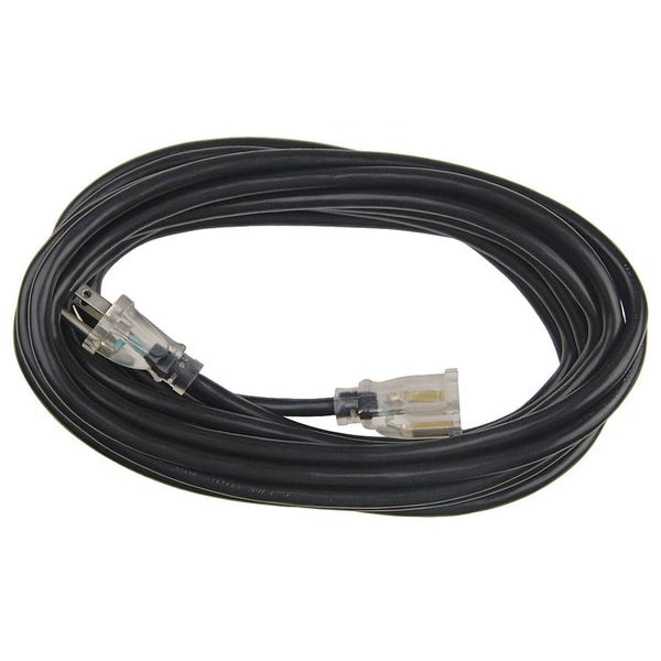 Power First SJTW Extension Cord, 14 AWG, Outdoor, 14/3, 1 Outlets, 5-15R, Black, PVC, 5-15P, 25 ft - 21RJ54