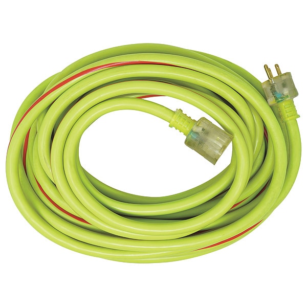 Southwire SJTW Extension Cord, 10 AWG, Outdoor, 10/3, 1 Outlets, 5-15R, Green/Red, PVC, 5-15P, 100 ft - 26490054