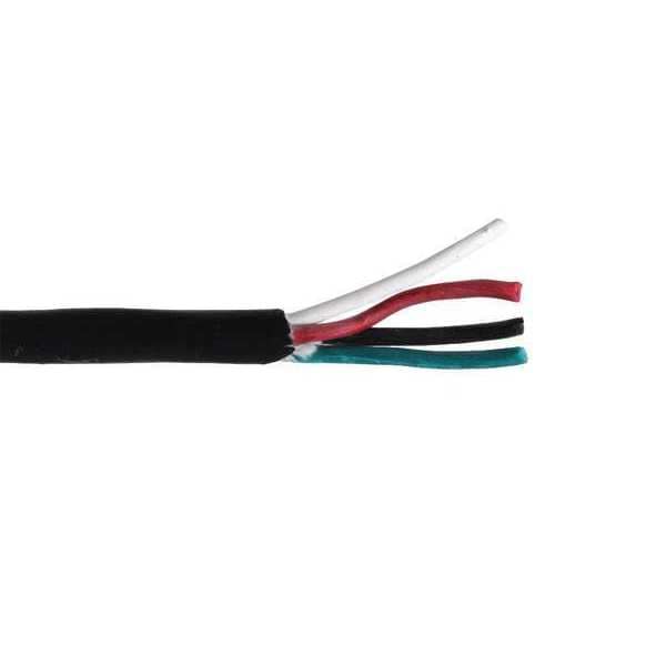 Zoro Select Portable Cord, SJOOW, 18 AWG, 4 C, Black, Rubber, Stranded, 300V, Indoor/Outdoor - E3629
