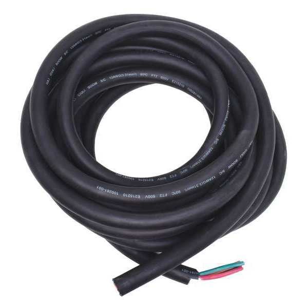 Zoro Select Portable Cord, SOOW, 12 AWG, 5 C, Black, Rubber, Stranded, 600V, Indoor/Outdoor - E3646