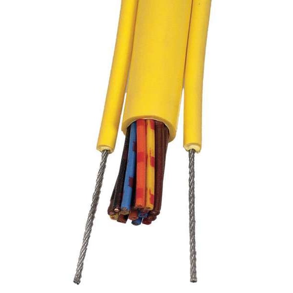 Kh Industries Portable Cord, SOOW, 16 AWG, 12 C, Yellow, PVC, Stranded, 600V, Indoor/Outdoor - CPCS-16/12-25FT