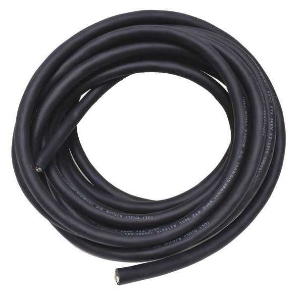 Zoro Select Portable Cord, SJOOW, 10 AWG, 3 C, Black, Rubber, Stranded, 300V, Indoor/Outdoor - E3618