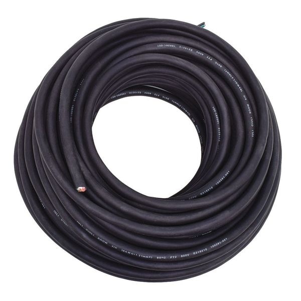 Zoro Select Portable Cord, SOOW, 16 AWG, 4 C, Black, Rubber, Stranded, 600V, Indoor/Outdoor - E3673