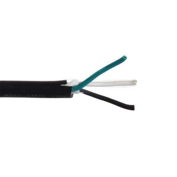 Zoro Select Portable Cord, SOOW, 18 AWG, 3 C, Black, Rubber, Stranded, 600V, Indoor/Outdoor - E3669