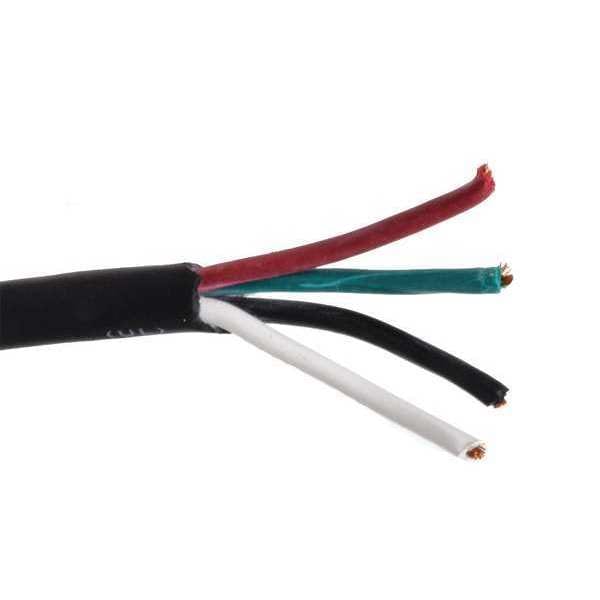 Zoro Select Portable Cord, SJOOW, 16 AWG, 4 C, Black, Rubber, Stranded, 300V, Indoor/Outdoor - E3615