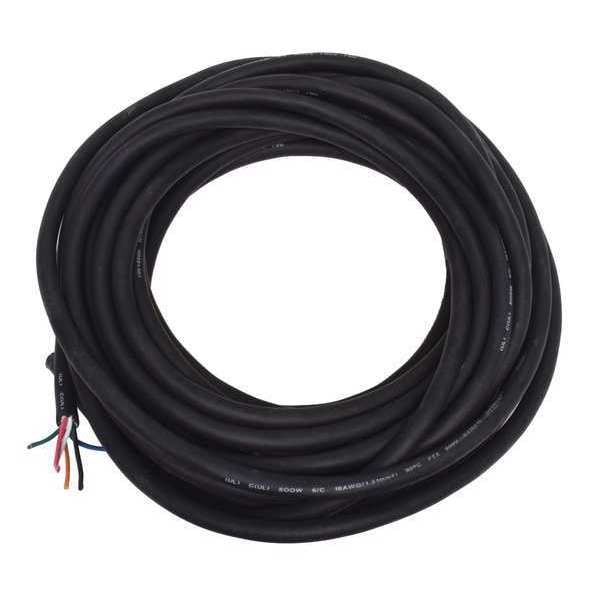 Zoro Select Portable Cord, SOOW, 16 AWG, 6 C, Black, Rubber, Stranded, 600V, Indoor/Outdoor - E3657