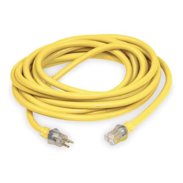 Power First SJTW Extension Cord, 10 AWG, Outdoor, 10/3, 1 Outlets, 5-15R, Yellow, PVC, 5-15P, 50 ft - 1XUP8