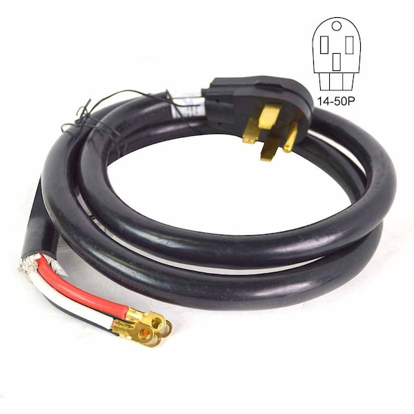 Superior Electric 4-Wire 50 Amp Range Cord NEMA 14-50P, SRDT 6AWG/2 + 8AWG/2, 6ft - RVA1563