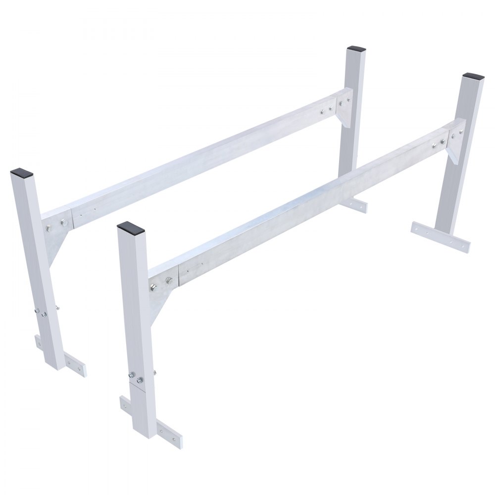 VEVOR Van Roof Ladder Rack, 2 Bars Aluminum Alloy Roof Ladder Racks, 400 LBS Capacity Rain-Gutter Van Roof Rack, Adjustable Length 51.2" to 81.1", Van Ladder Rack for Van, Cargo, Trailer - XSHCH24006775RD9SV0