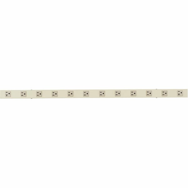 Tripp Lite Prewired Raceway, 20A, 12 Outlet, Beige - PS3612-20HW
