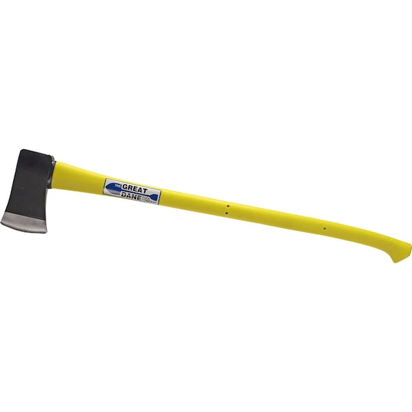 The Brush Man Single-Bit Axe, 3-1/2 Lb Steel Head, Yellow Fiberglass Handle, 4PK - AXE-FG-SIN