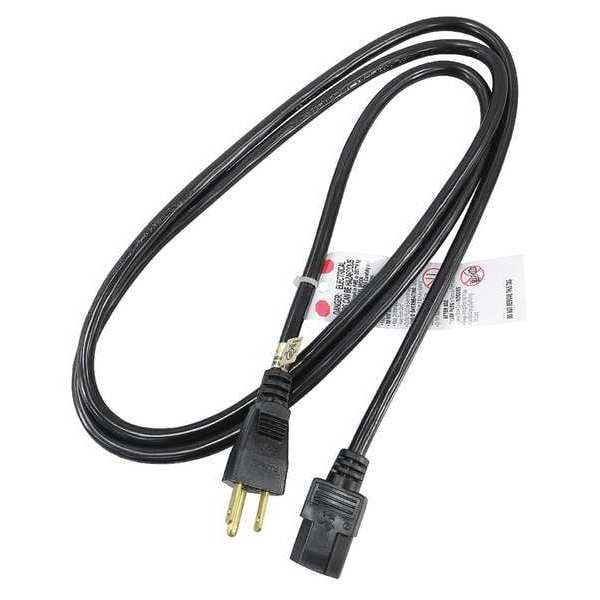Zoro Select Power Cord, 5-15P, SJT, 6 ft., Blk, 13A, 16/3 - 5XFN5ID