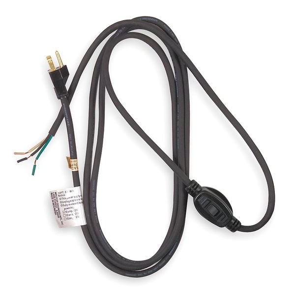 Power First Power Cord, 5-15P, SJT, 8 ft., Blk, 10A, 18/3 - 1VEP4