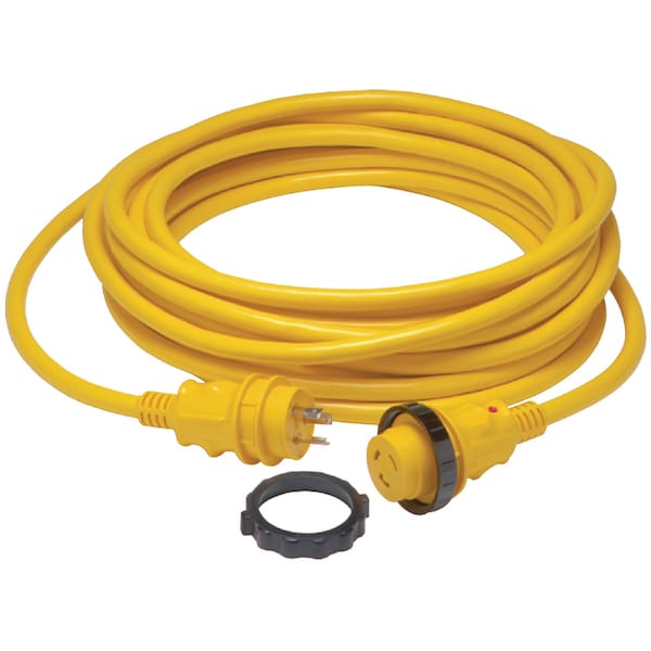 Marinco Marinco 30A/125V Power cord Plus ShorePower Cordset w/LED, 50' Yellow - 199119