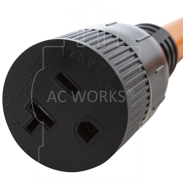 Ac Works 1FT 50 Amp 14-50 Piggy-Back Plug to Household 15/20 Amp Connector Adapter Cord - PB1450520