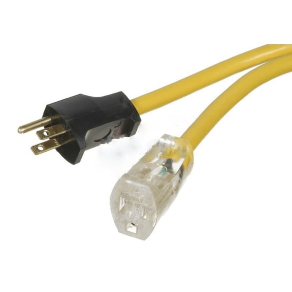 American Imaginations Extension Cord, Outdoor, 1 Outlets, Yellow, Plastic, 299.21 in - AI-37217