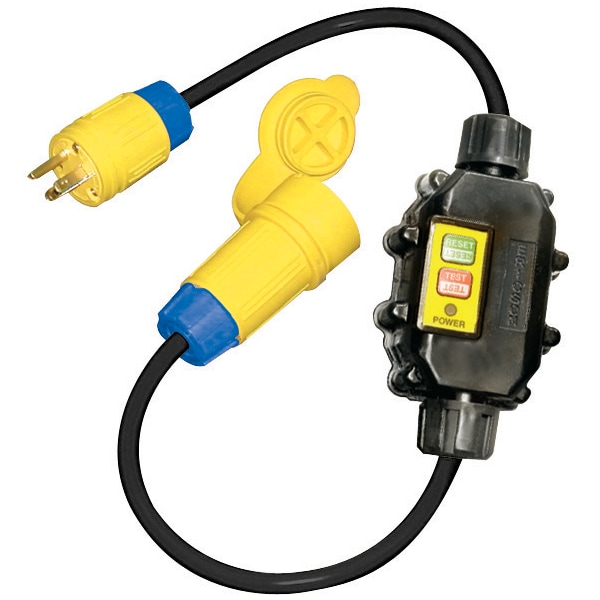 Ericson Inline GFCI GFCI Extension Cord, 12 AWG, 12/3, Black, L5-20P, 2 ft - XG2-12-2W-LKG