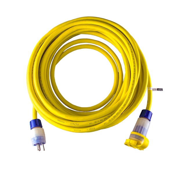 Ericson SOW Extension Cord, 14 AWG, 14/3, 1 Outlets, 5-15C, Yellow, 5-15P, 50 ft - 1510PW6PL143B