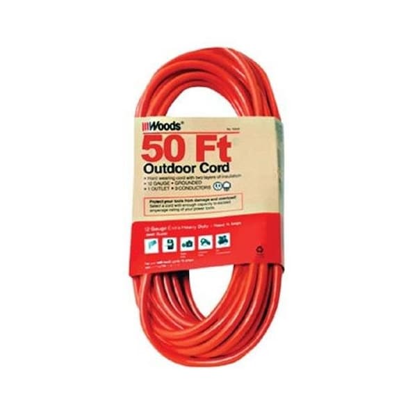 Woods Wire SJTW Extension Cord, 16 AWG, Outdoor, 16/3, 50 ft - 860-268