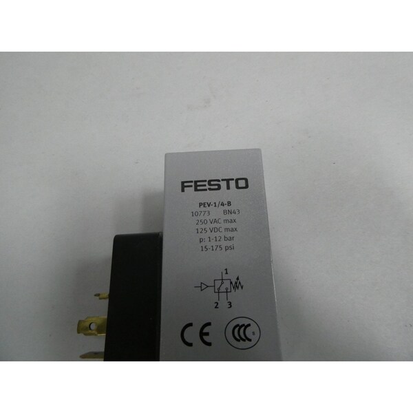 Interruptor de presión Festo 15-175 PSI 250V-AC 125V-DC - 10773 PEV-1/4-B