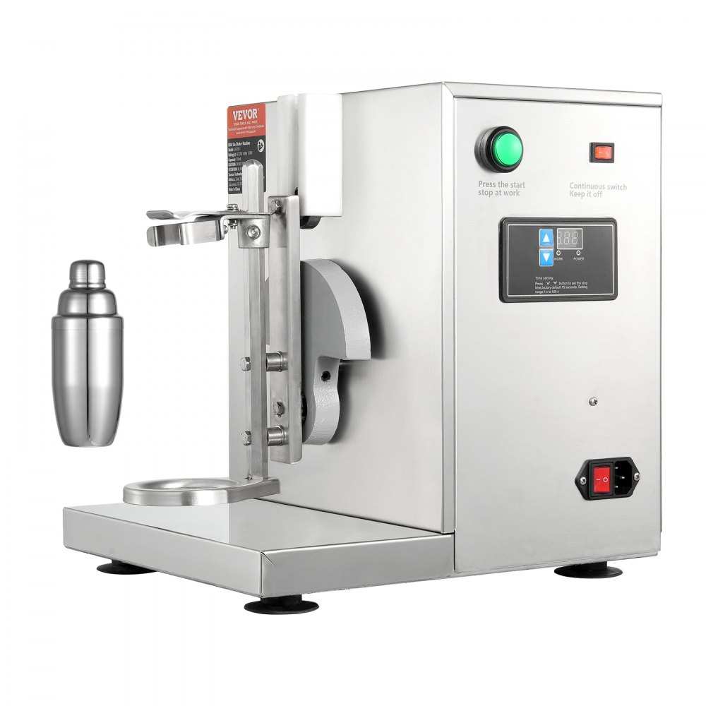VEVOR Milkshake Maker Machine, 120W Commercial Milk Tea Shaker Machine, Single Head Milk Shake Mixer Machine, 0-180s Adjustable Milkshake Blender, with 750 ml Stainless Steel Cup, for Milk Tea Store - DBNCYYJ35075CFXBWV1