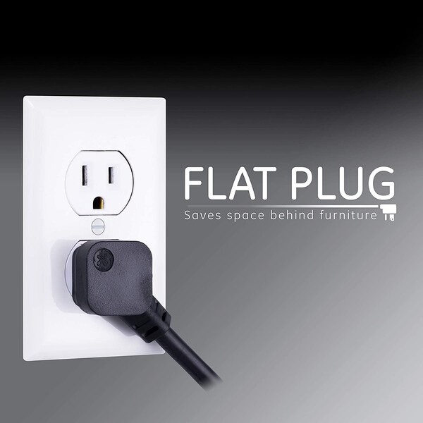 Ge GE 6-Outlet Power Strip, 7ft Cord, Black - 37816